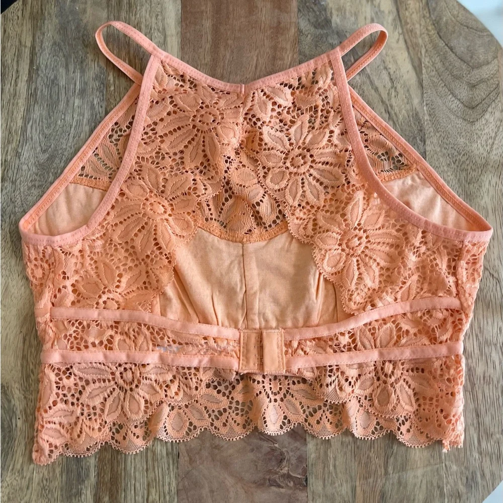 Zenana Peach/Orange Lace Bralette NWOT Medium - Picture 6 of 8